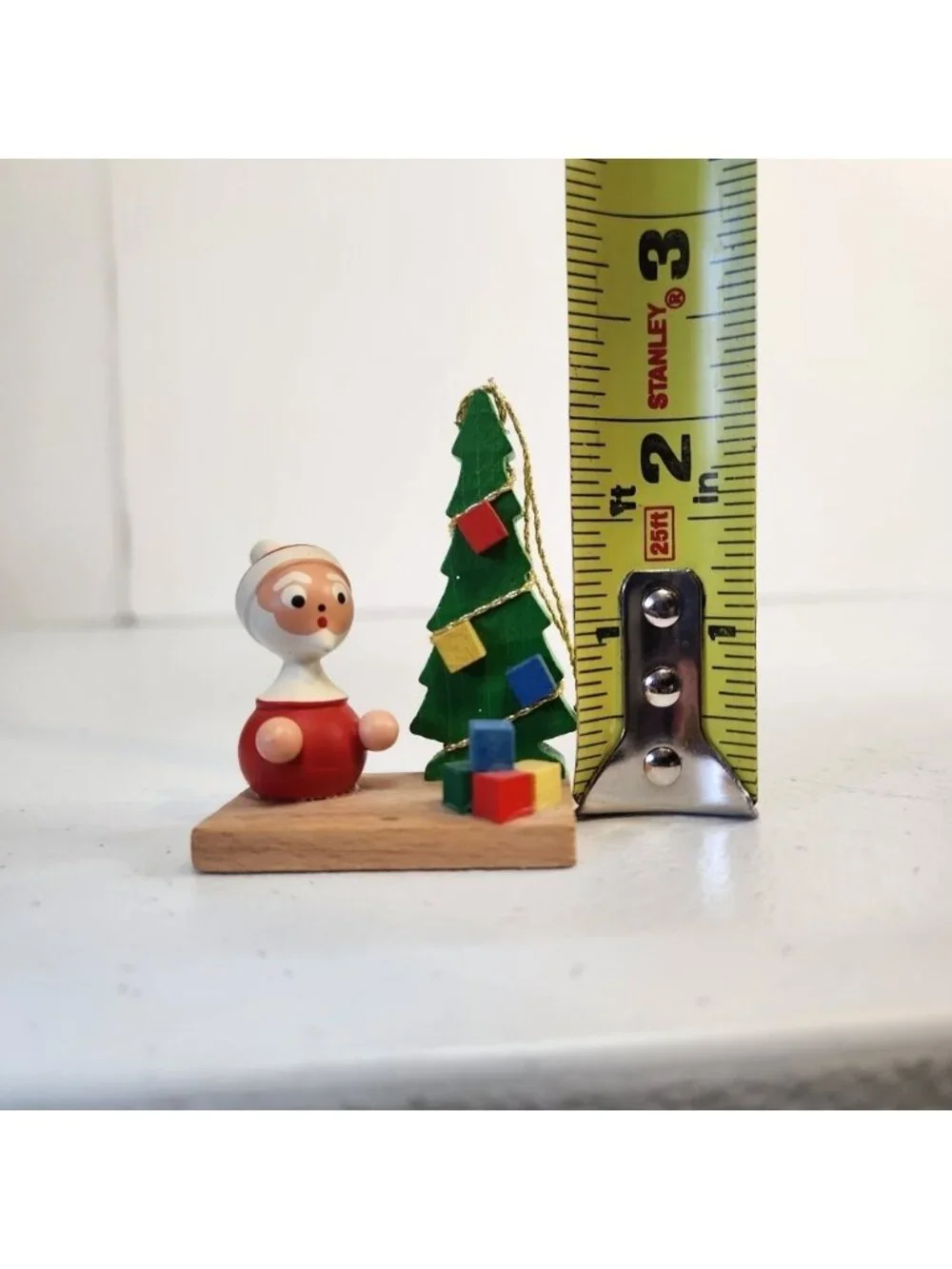 Goula Wood Santa Tree Christmas Ornament Wooden St Nick Vintage Mid Century 60s